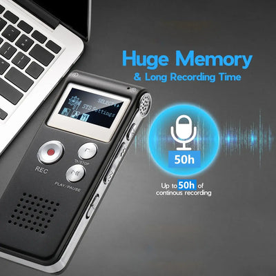 Frost Glow Cosmetics mini voice-activated recorder with MP3 & USB. Small, upgraded audio recorder for lectures, meetings & notes.