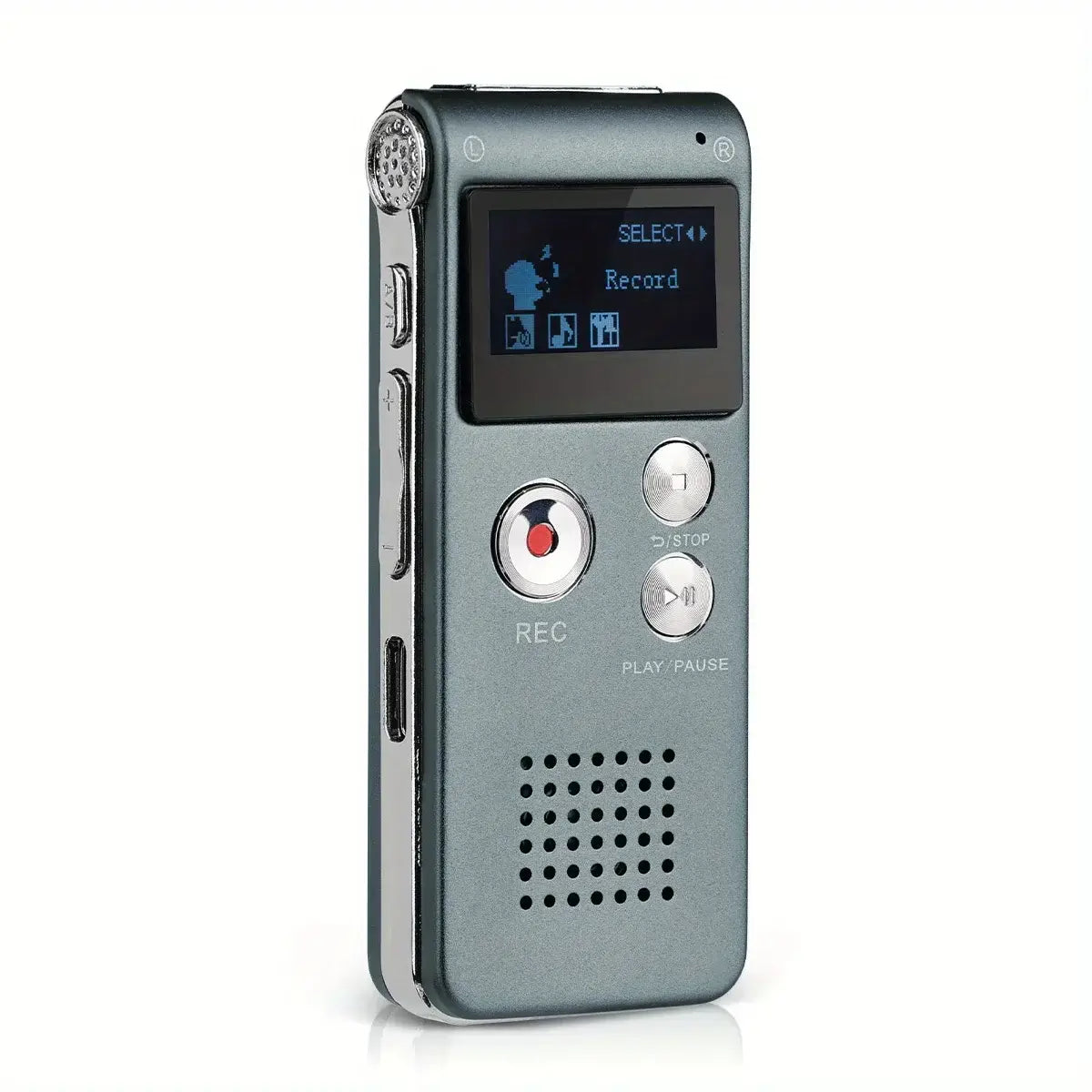 Frost Glow Cosmetics mini voice-activated recorder with MP3 & USB. Small, upgraded audio recorder for lectures, meetings & notes.