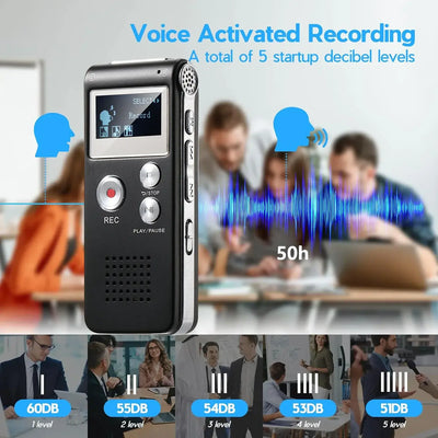 Frost Glow Cosmetics mini voice-activated recorder with MP3 & USB. Small, upgraded audio recorder for lectures, meetings & notes.