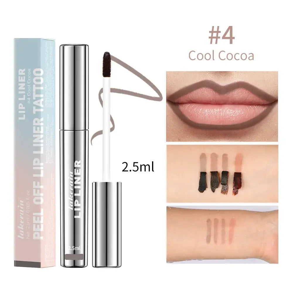 Frost Glow Cosmetics peel-off lip liner set features 4 waterproof, long-lasting shades. Moisturizes lips with a tattoo-effect finish.