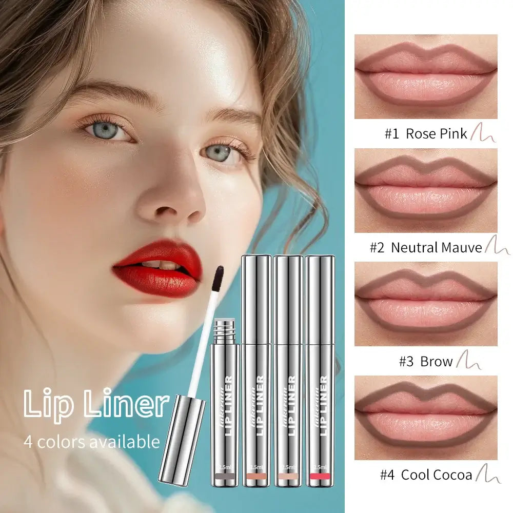 Frost Glow Cosmetics peel-off lip liner set features 4 waterproof, long-lasting shades. Moisturizes lips with a tattoo-effect finish.