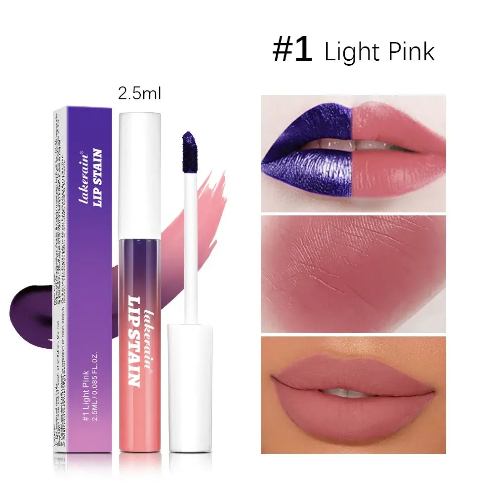 Frost Glow Cosmetics 3-color peel-off liquid lipstick. Waterproof, moisturizing, no fading lip gloss for bold & lasting tattoo effect.