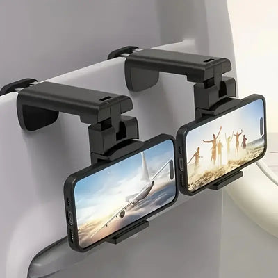 Frost Glow Cosmetics phone holder for car & tabletop use. Hands-free viewing, travel-friendly, ideal plane travel accessory gift.