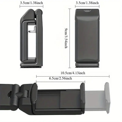 Frost Glow Cosmetics phone holder for car & tabletop use. Hands-free viewing, travel-friendly, ideal plane travel accessory gift.