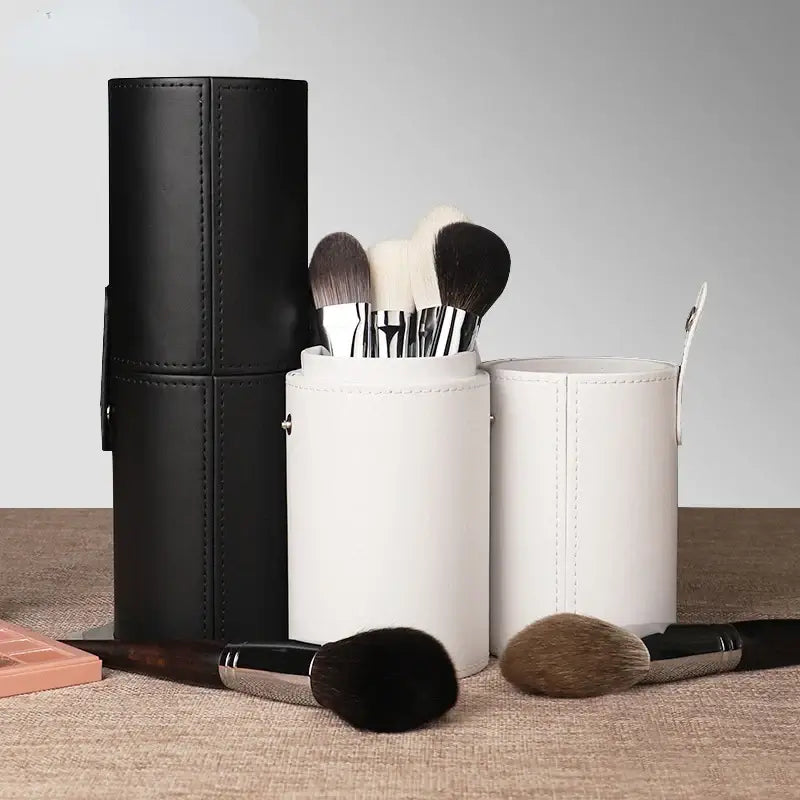 Portable brush bucket for storing makeup brushes. Choose from 2 stylish colors. Special offer: get the 2nd one at half price! Shop Frost Glow Cosmetics.