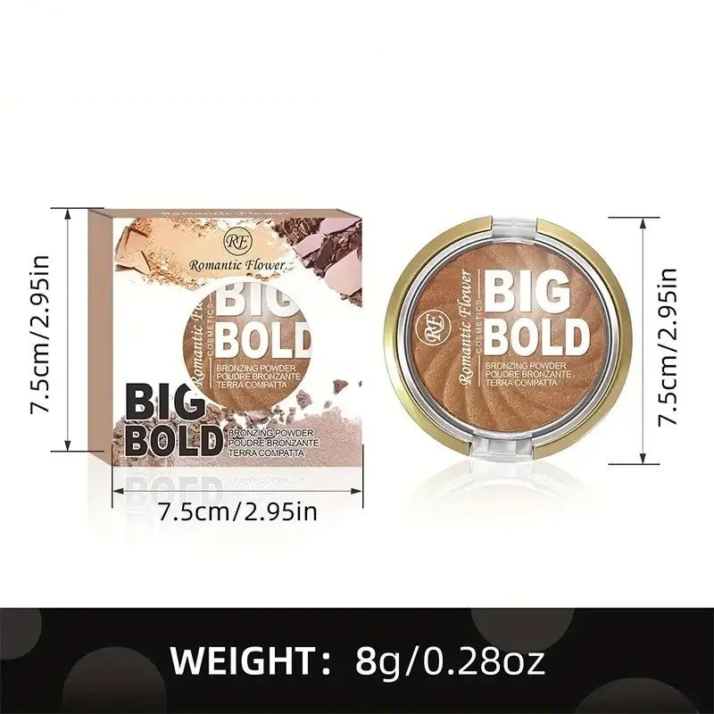 Frost Glow Cosmetics Pressed Powder with bronzer and highlighter showcased with models demonstrating a radiant glow.