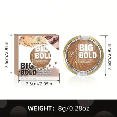 Frost Glow Cosmetics Pressed Powder with bronzer and highlighter showcased with models demonstrating a radiant glow.