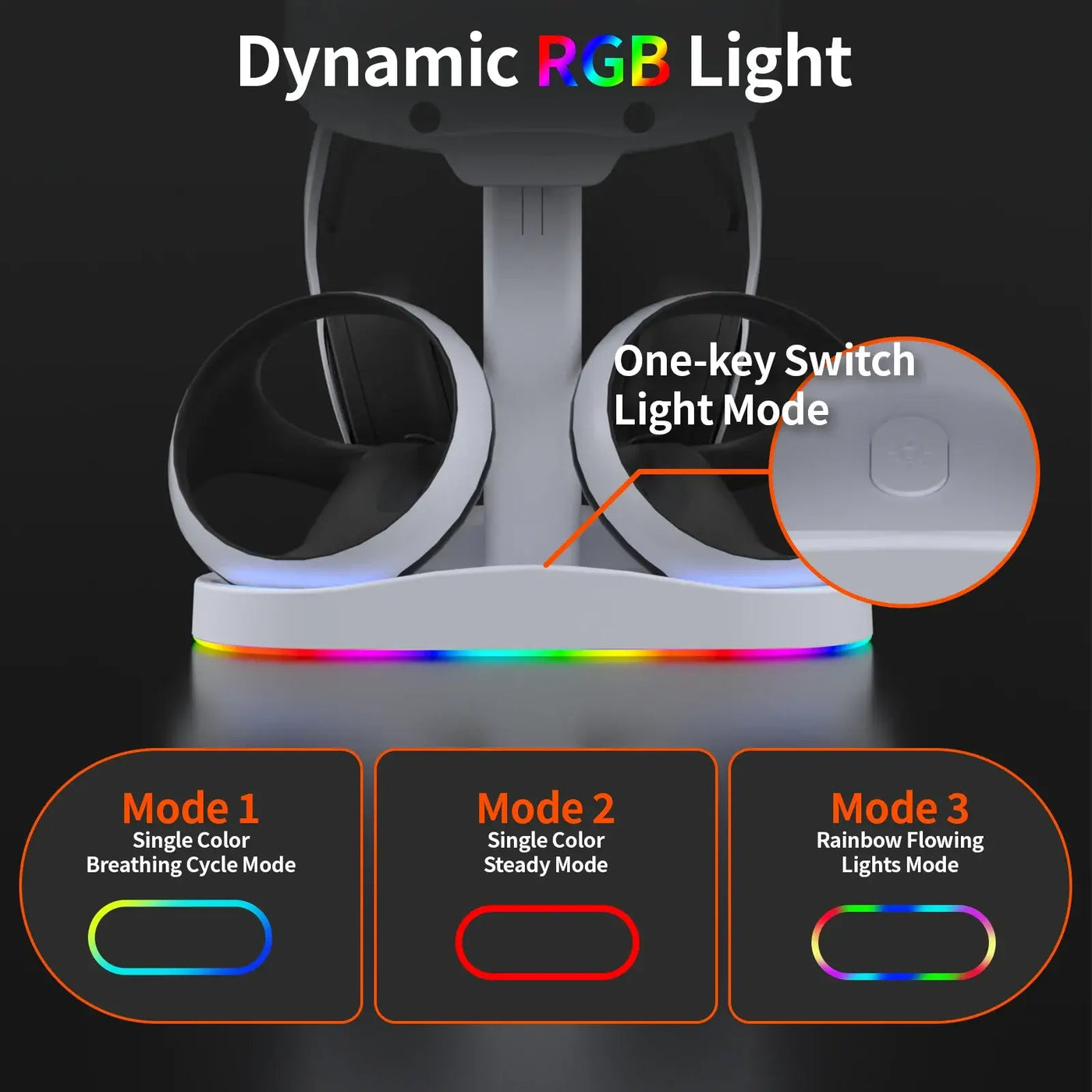 Frost Glow Cosmetics PS5 VR2 charging dock with headset stand. Charge controllers & display your PSVR2 in one stylish station.