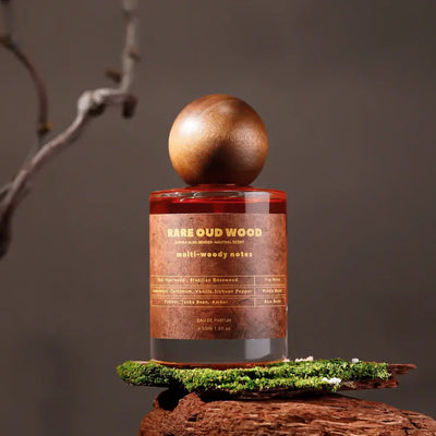 Luxury unisex 50ml perfume with oud, sandalwood & tonka. A woody Eau De Parfum for men & women with rich, lasting depth.