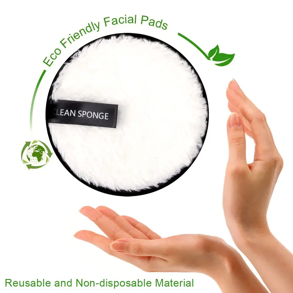 Eco-friendly reusable microfiber makeup remover pads. Double-layer, washable & gentle on skin. Shop Frost Glow Cosmetics sustainable beauty tools today!