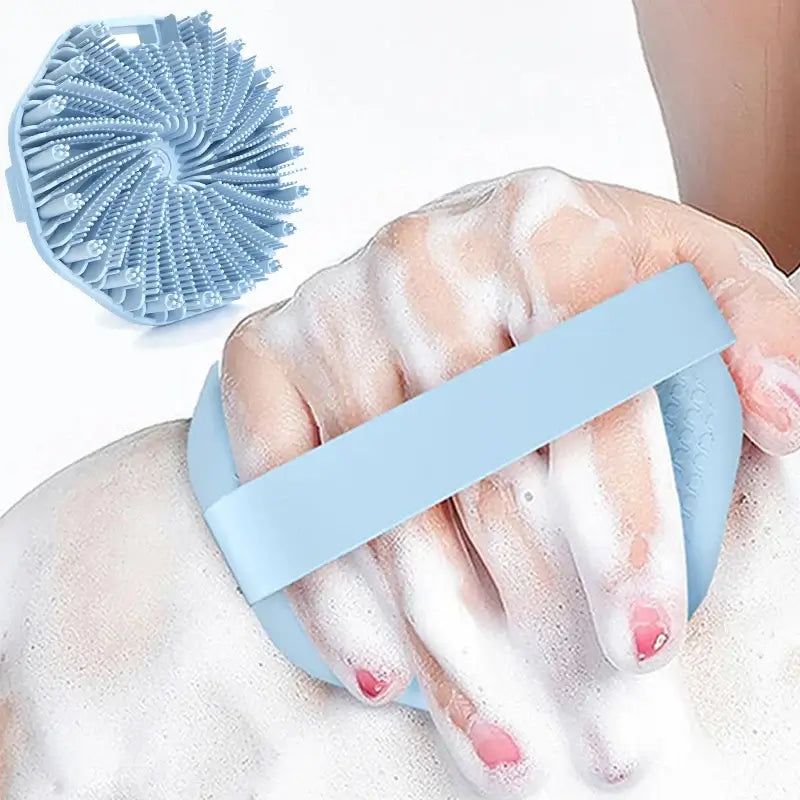 Durable silicone body scrubber for effective exfoliation. Cleanses, massages & smooths skin for a refreshing shower experience.
