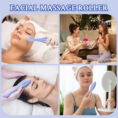 Relax & refresh with the silicone facial massage roller. Helps reduce puffiness, tiredness & sculpt face curves. Shop Frost Glow Cosmetics skincare tools.