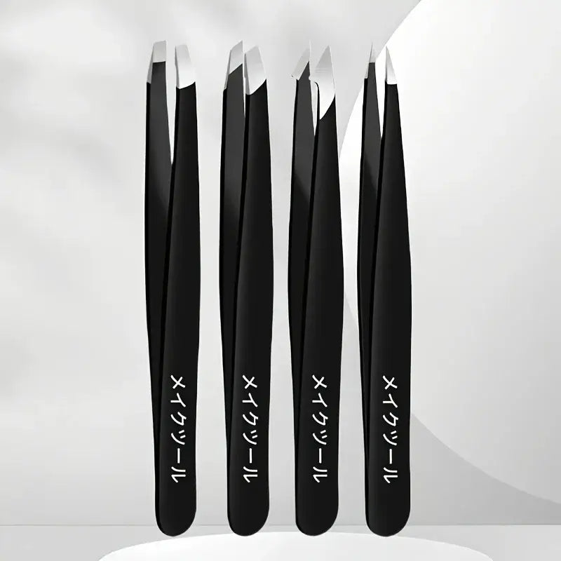 Durable stainless steel tweezers for eyebrows, lashes & beard grooming. Precision design for flawless shaping. Shop Frost Glow Cosmetics today!