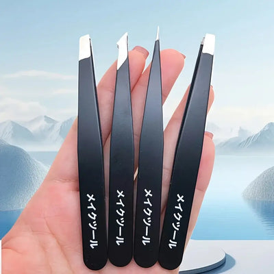 Durable stainless steel tweezers for eyebrows, lashes & beard grooming. Precision design for flawless shaping. Shop Frost Glow Cosmetics today!