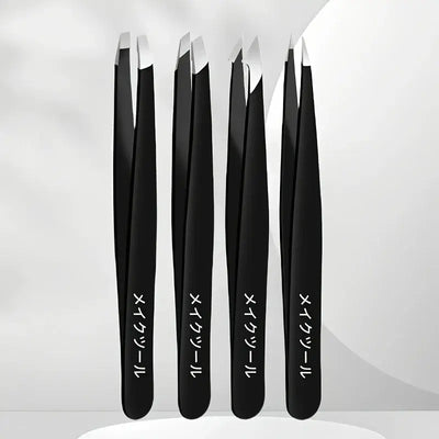 Durable stainless steel tweezers for eyebrows, lashes & beard grooming. Precision design for flawless shaping. Shop Frost Glow Cosmetics today!