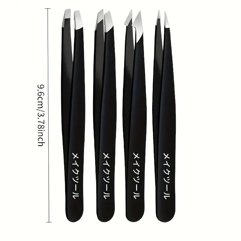 Durable stainless steel tweezers for eyebrows, lashes & beard grooming. Precision design for flawless shaping. Shop Frost Glow Cosmetics today!