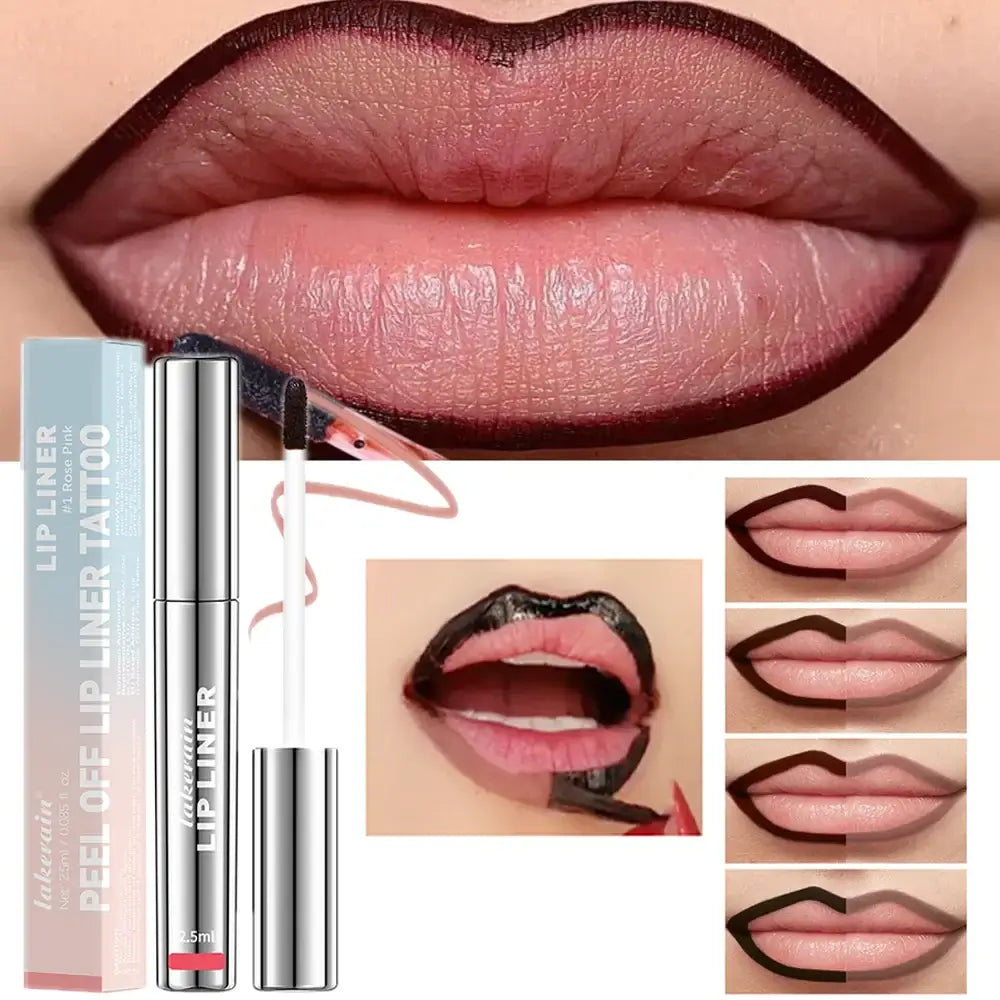 Frost Glow Cosmetics waterproof peel-off lip liner & tattoo gloss. Long-lasting matte lip tint for bold contour & smudge-proof lips.