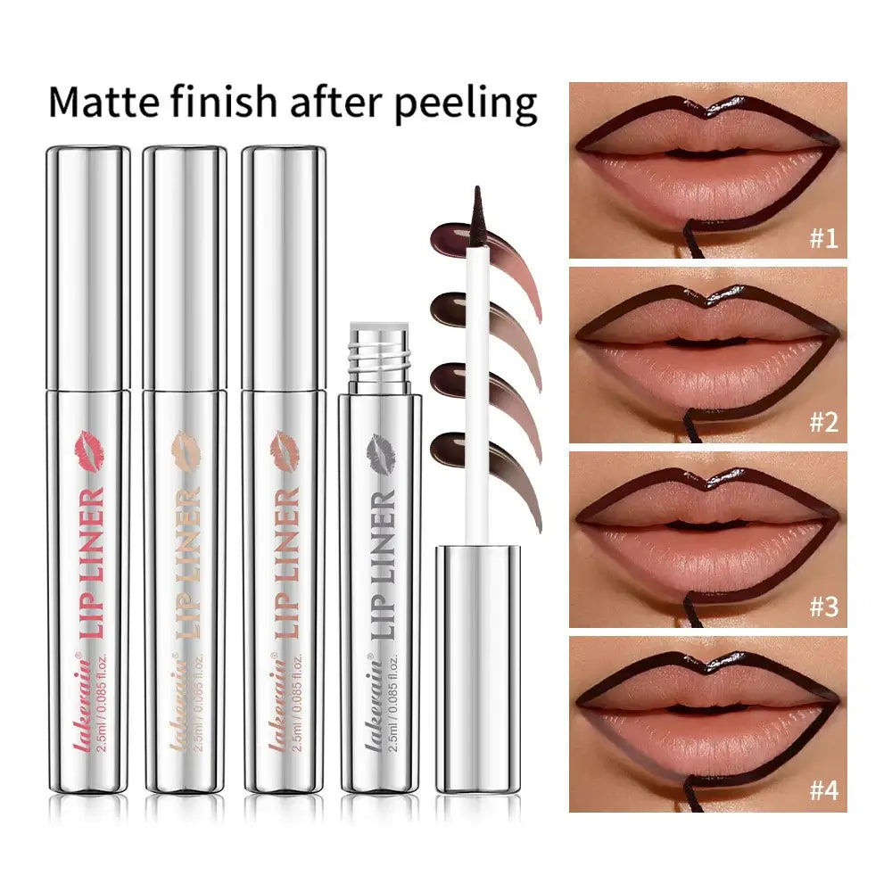 Frost Glow Cosmetics waterproof peel-off lip liner & tattoo gloss. Long-lasting matte lip tint for bold contour & smudge-proof lips.