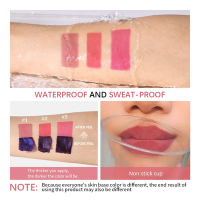 Frost Glow Cosmetics Matte Lip Ink. Long-lasting Korean lip tint with waterproof, peel-off matte finish for bold, smudge-free lips.