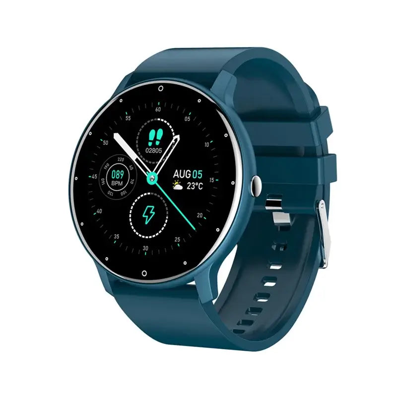 Frost Glow Cosmetics women’s smart watch with IP67 waterproof design, real-time weather, WhatsApp alerts & fitness tracking.
