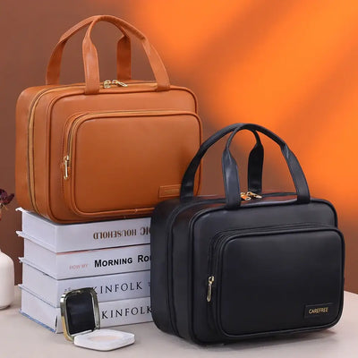 Spacious PU cosmetic & toiletry bag for women. Durable, portable & perfect for travel or daily storage. Shop Frost Glow Cosmetics organizers today!