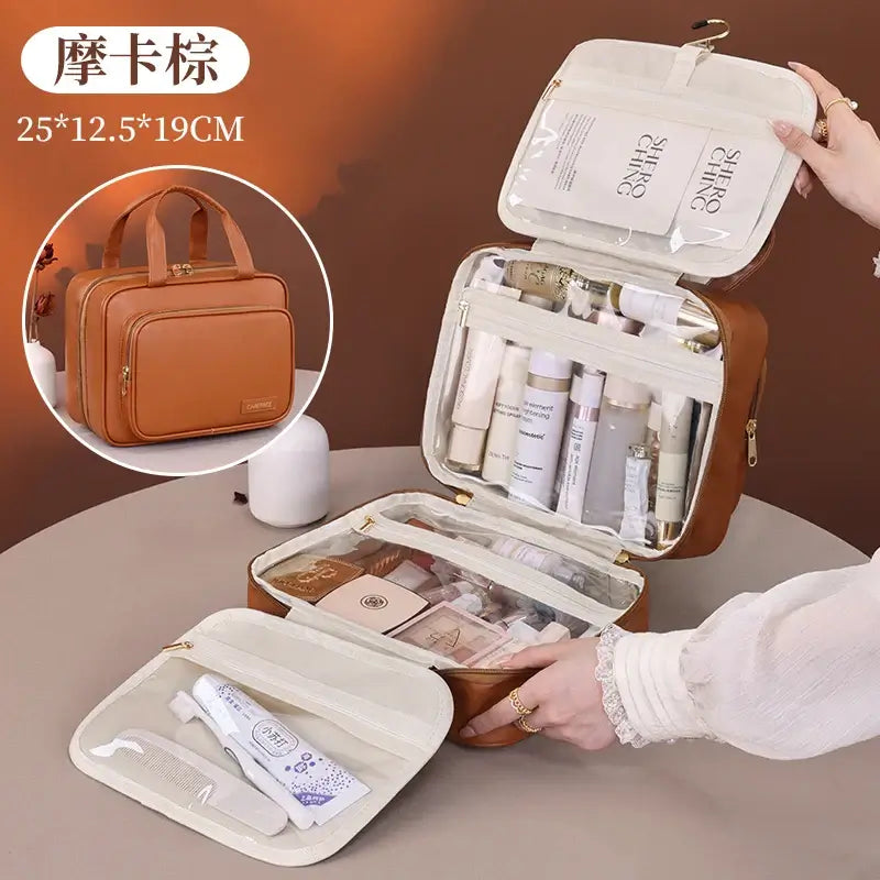 Spacious PU cosmetic & toiletry bag for women. Durable, portable & perfect for travel or daily storage. Shop Frost Glow Cosmetics organizers today!