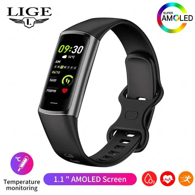 2025 Frost Glow Cosmetics smart bracelet fitness tracker. Waterproof band for men & women, phone-connected, Android & iOS watch.
