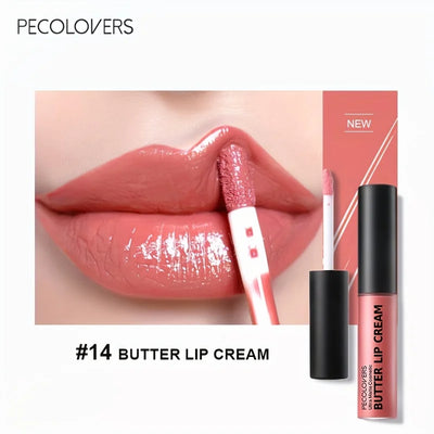 Frost Glow Cosmetics Butter Lip Cream. Non-sticky, moisturizing liquid lipstick with bold pigment for sexy nude and red lip looks.