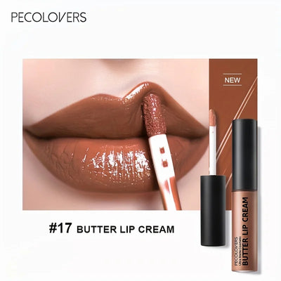 Frost Glow Cosmetics Butter Lip Cream. Non-sticky, moisturizing liquid lipstick with bold pigment for sexy nude and red lip looks.