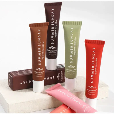 Frost Glow Cosmetics lip balm with lasting hydration. Smooths lip lines, nourishes & softens for daily lip care. Perfect summer moisture.