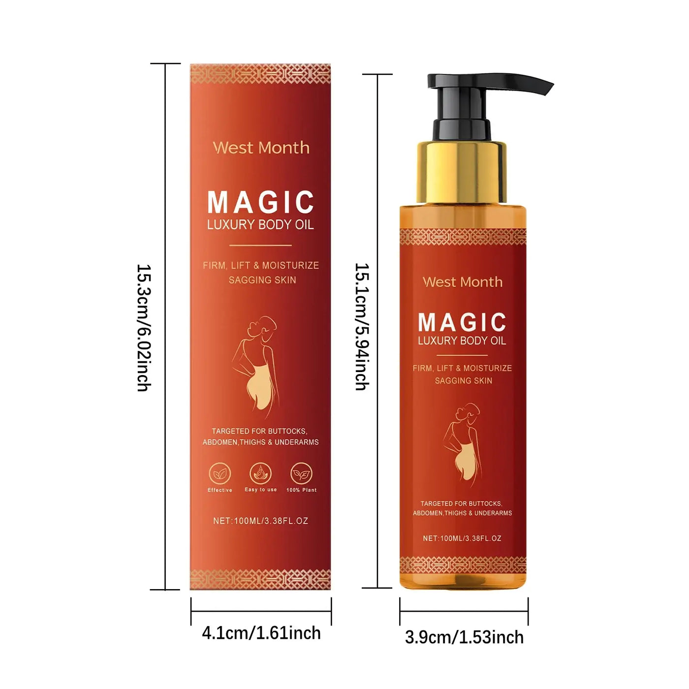 Luxury body oil that firms, smooths & fades fine lines. Deeply moisturizing, brightening & rejuvenating for radiant skin.