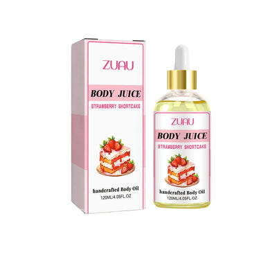 Hydrating strawberry body oil for smooth, radiant skin. Moisturizes, brightens & relaxes while reducing signs of aging.