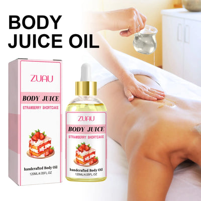 Hydrating strawberry body oil for smooth, radiant skin. Moisturizes, brightens & relaxes while reducing signs of aging.